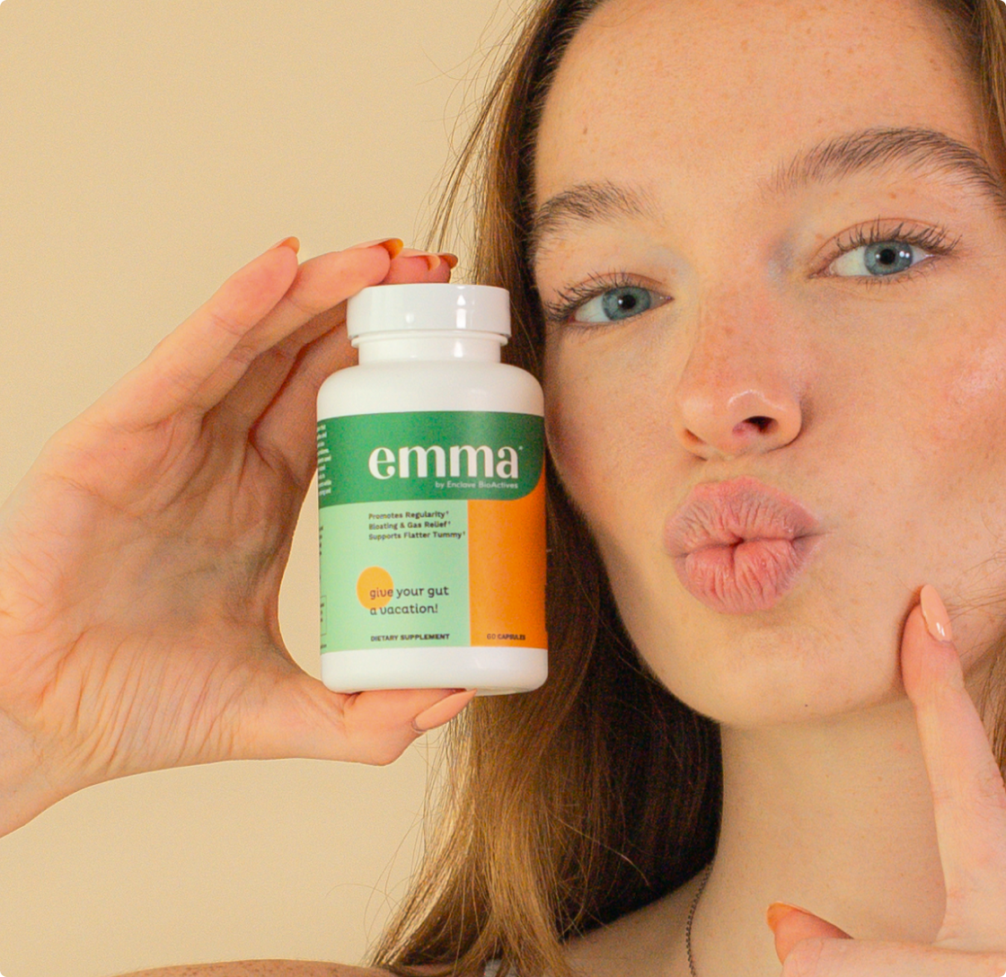 EmmaRelief natural digestive supplement close-up