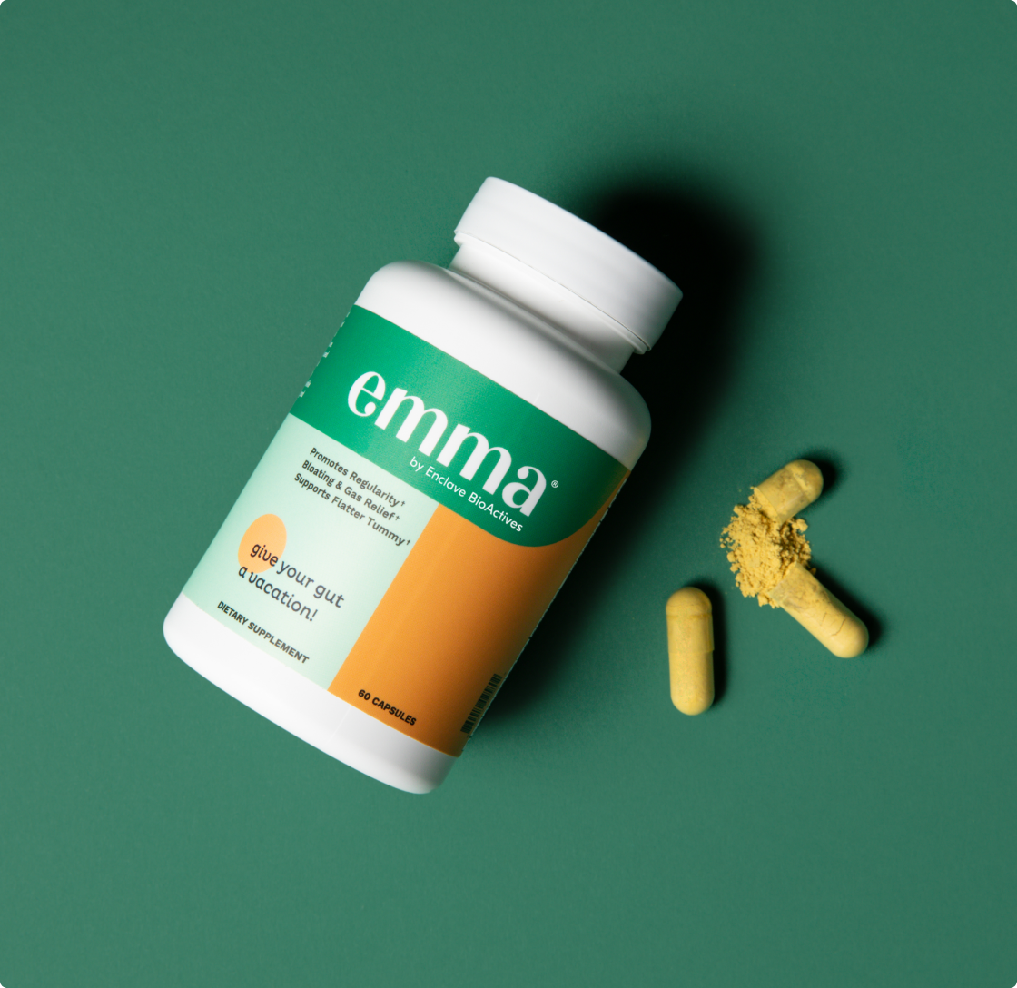 EmmaRelief supplement capsules for gut health